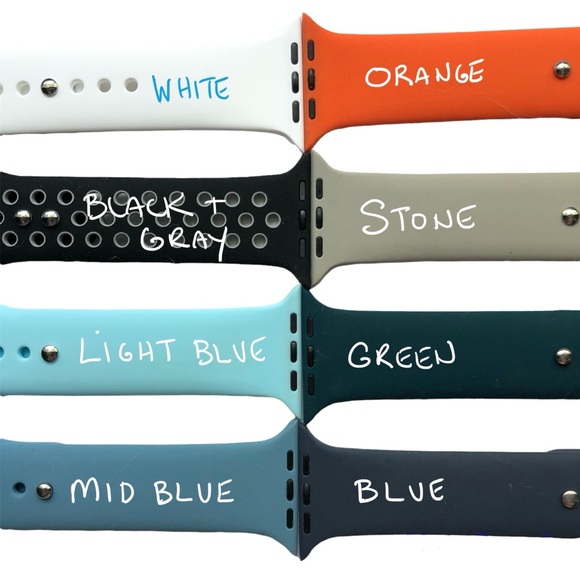 8 Silicone Sport Band Bundle Apple Watch 44/45 M/L NEW - Picture 3 of 10